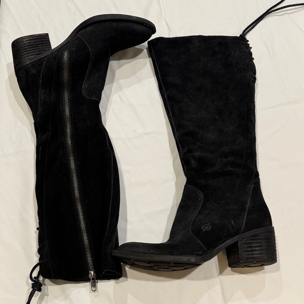 Born Black Over the Knee Suede Boots